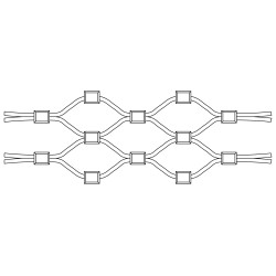 Lanková sieť, 1 x 25 m, oko 50 x 50 mm, o 2 mm, AISI 316 Lanková sieť, 1 x 25 m, oko 50 x 50 mm, o 2 mm, AISI 316